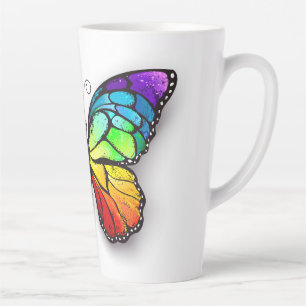 Tasse Latte Monarque papillon arc-en-ciel