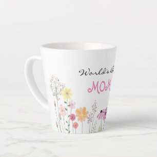 Tasse Latte Monde Meilleure maman Jardin Fleur sauvage