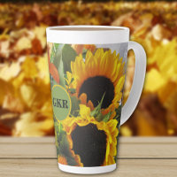 Monogramme Autumn Sunflower Photo Imprimer 17oz