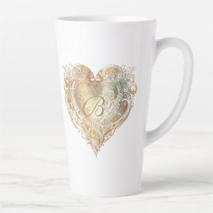Tasse Latte Monogramme cardiaque vintage Gradient Tall Latte M