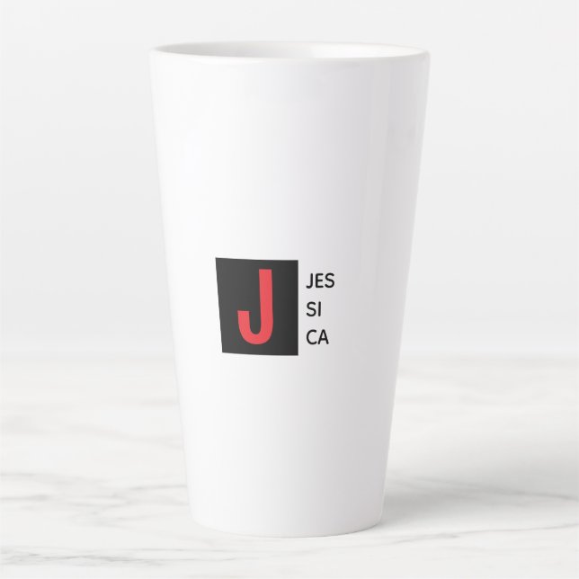 Tasse Latte Monogramme de nom professionnel élégant moderne (Devant)