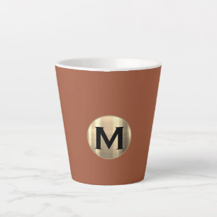 Tasse Latte Monogramme d'or métallique en terre cuite
