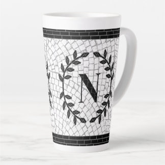 Tasse Latte Monogramme en impression mosaïque