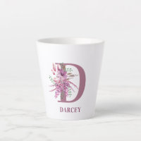 Monogramme Floral Fleurs initiales Lilac et Lavand