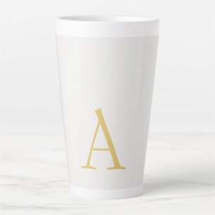 Tasse Latte Monogramme initial professionnel couleur or et pas