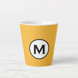 Tasse Latte Monogramme jaune moutarde moderne