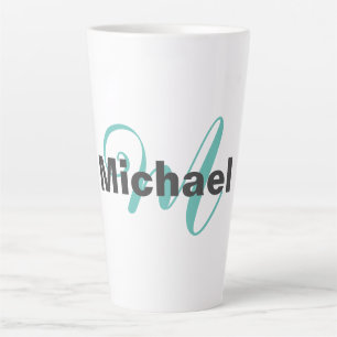 Tasse Latte Monogramme minimaliste Plain moderne