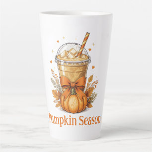 Tasse Latte Monogramme personnalisé Automne Café Citrouille au