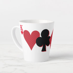 Tasse Latte Monogramme personnalisé Jouer Cartes Pont & Poker