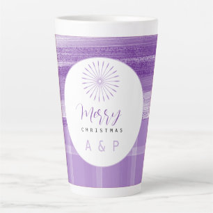 Tasse Latte Monogramme urbain moderne de tarte violet