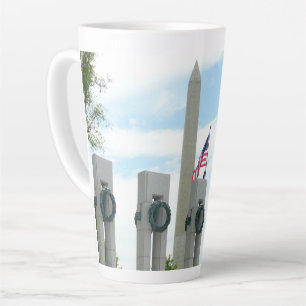 Tasse Latte Monument à Washington et mémorial 2ÈME GUERRE MOND