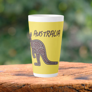 Tasse Latte Mosaïque autochtone de Kangaroo