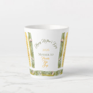 Tasse Latte Mother's Day 2026 Brush Strokes Wildflowers 