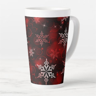 Tasse Latte Motif à neige rouge de Crimson