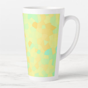 Tasse Latte motif Abstrait de formes jaune et verte