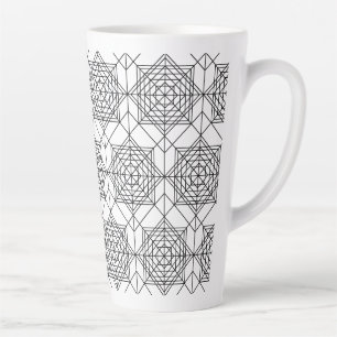 Tasse Latte Motif Abstrait vintage noir et blanc