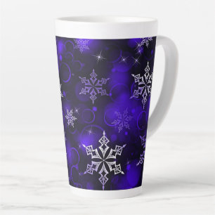Tasse Latte Motif Amethyst Purple Snowflake