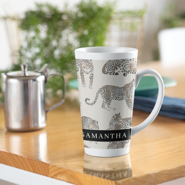 Tasse Latte Motif animal sauvage de la Jungle Leopard (Créateur téléchargé)