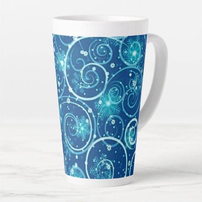Tasse Latte Motif Blue Winter Swils (Angle droit)
