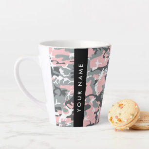 Tasse Latte Motif camouflage rose et gris Personnalisez votre 