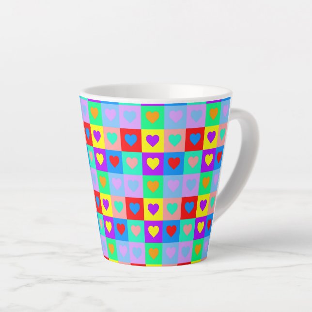 Tasse Latte Motif cardiaque (Angle droit)