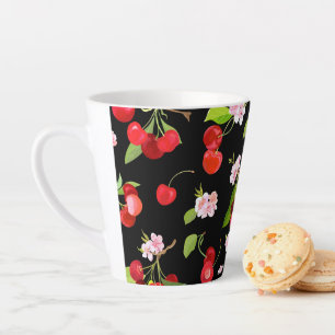 Tasse Latte Motif cerise 2