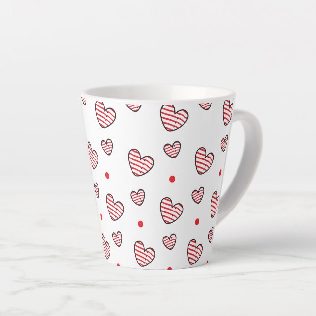 Tasse Latte Motif Cœurs 21 (Angle droit)