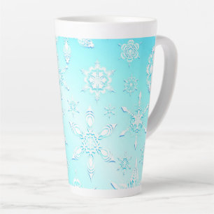 Tasse Latte Motif Crystal Snowflakes
