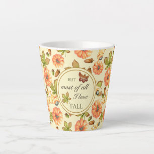 Tasse Latte Motif d'automne Vintage d'aquarelle