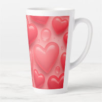 Motif de bulle rose et rouge Coeurs