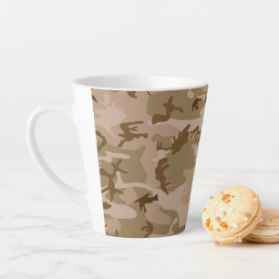 Tasse Latte Motif de camouflage du désert, motif militaire, ar