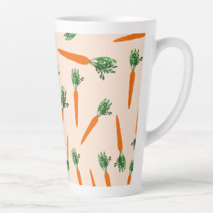 Tasse Latte Motif de carottes orange