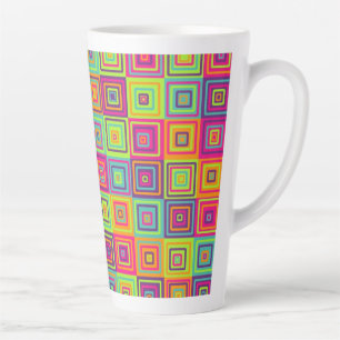 Tasse Latte Motif de carrés