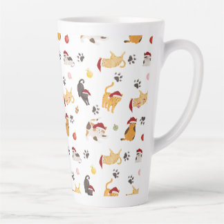 Tasse Latte Motif de chat de vacances mignon