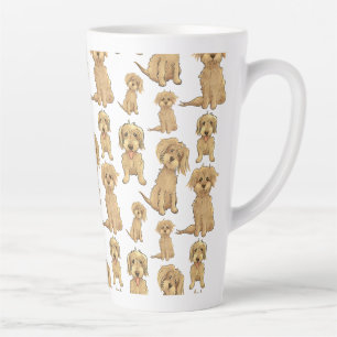 Tasse Latte Motif de chien Brown labradoodle doré