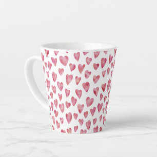 Tasse Latte Motif de coeur d'amour rose