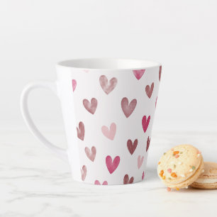 Tasse Latte Motif de cœur rose mignon – Design romantique et é