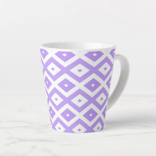 Tasse Latte Motif de diamants violet et blanc