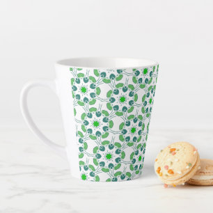 Tasse Latte Motif de feuille, motif de feuilles, feuilles vert