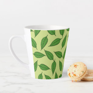 Tasse Latte Motif de feuilles, motif de feuille, feuilles de p