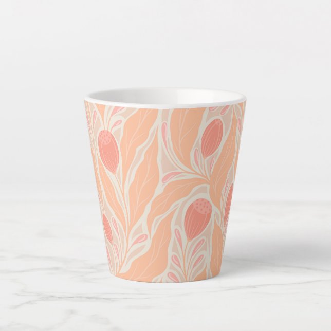 Tasse Latte Motif de fleurs (Devant)