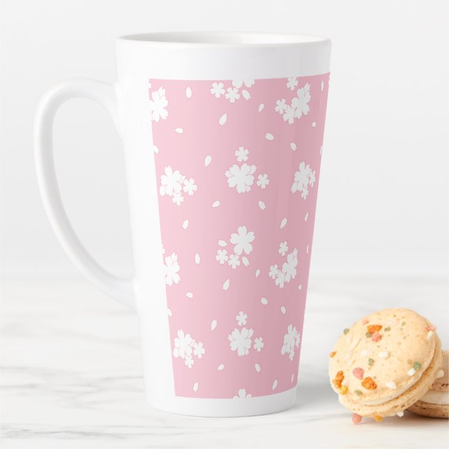 Tasse Latte Motif de fleurs de cerisiers de Sakura (En situation)