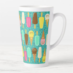 Tasse Latte Motif de glace coloré Été