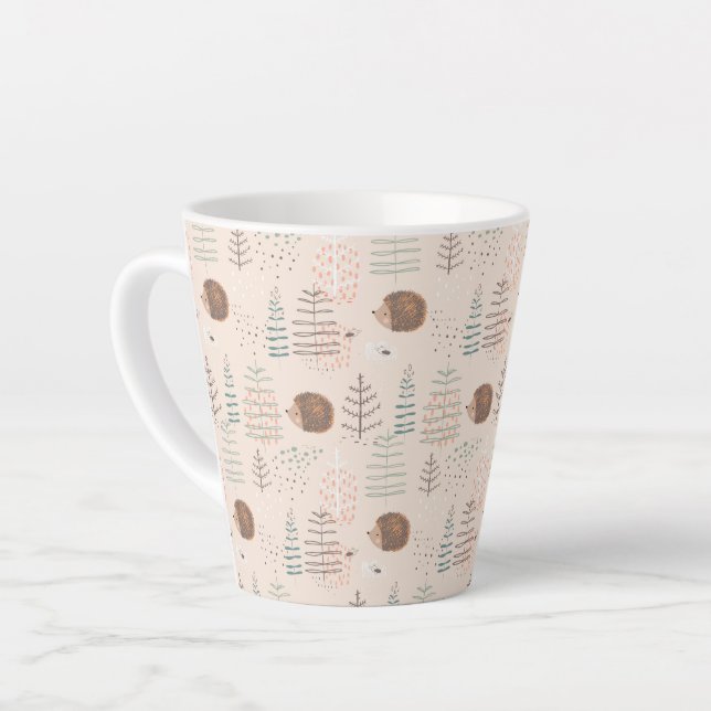 Tasse Latte Motif de hérisson de bois mignon (Angle gauche)