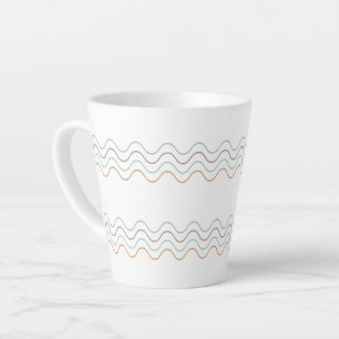 Tasse Latte Motif de lignes courbes colorées