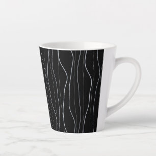 Tasse Latte Motif de lignes ondulées en argent moderne