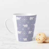 Motif de Noël avec ours polaires et flocons de nei