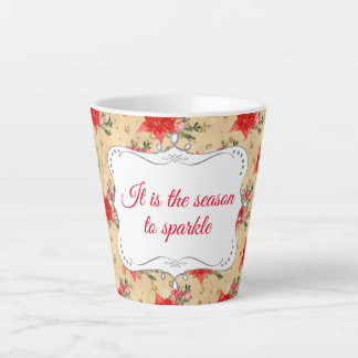 Tasse Latte Motif de Noël floral personnalisé