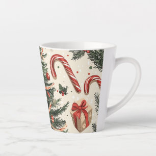 Tasse Latte Motif de Noël floral Poinsettia (4)