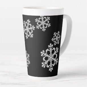 Tasse Latte Motif de Noël minimaliste monochrome